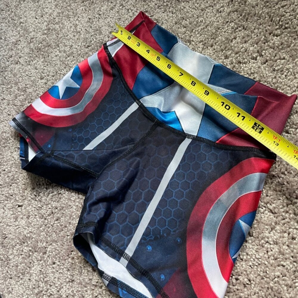 BOOTY LEGGINGS CAPTAIN AMERICA SZ S MADE IN COLOMBIA BUTT LIFT TUMMY CONTROL - Picture 9 of 9